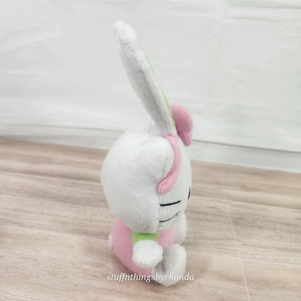 Ty Hello Kitty by Sanrio Plush Beanie Baby Pink Jumper Easter Green Bunny Ear 8